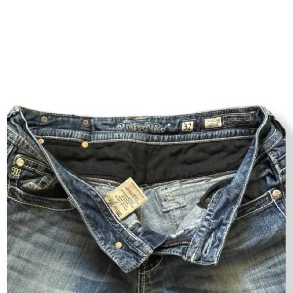 Miss Me Women's Blue Straight Leg Jeans Size 32 - Picture 6 of 9
